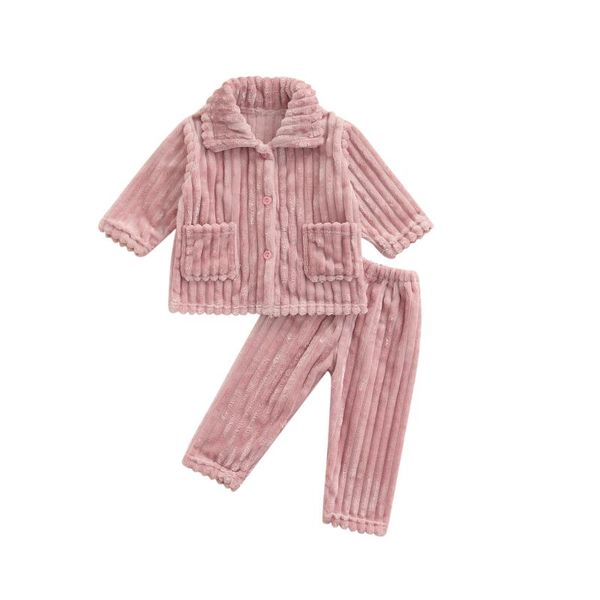 

clothing sets toddler baby girl boy casual clothes set solid color button down coat lapel jacket long pants fall winter outfit, White