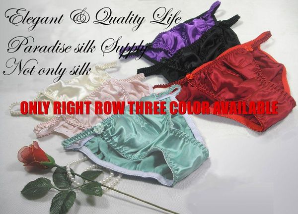 

women's swimwear special offer panties 6 pair 100% natural silk w/ cotton crotch string bikini economic us s  l xl xxl, White;black