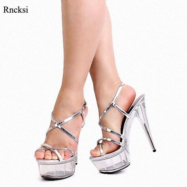 

sandals rncksi women wedding summer shoes manufacturers selling instep 15 cm high heels waterproof platform straps dance, Black