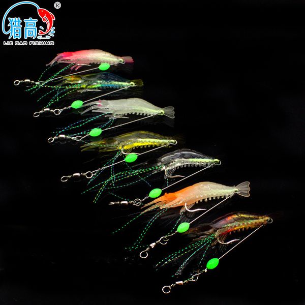

legao road sub bionic hanging night fishing shrimp steel wire false luminous prawn soft bait