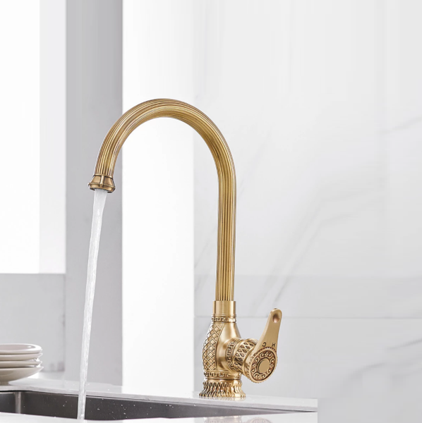 

kitchen sink faucets retro brass antique bronze single handle kitchen basin faucets deck mounted cold water mix tap