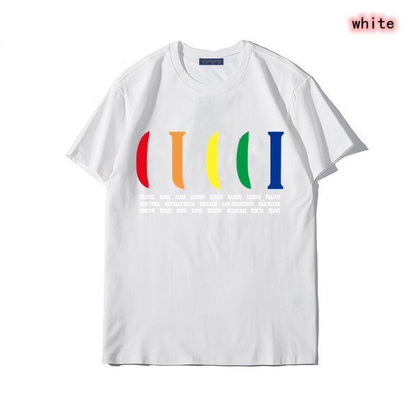 

famous mens t shirt letter print round neck short sleeve black white fashion men women tees, White;black