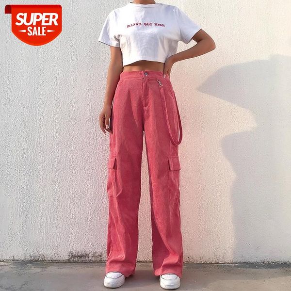 

weekeep women casual pockets patchwork cargo pants 2020 high waist straight trousers women pants #ap0u, Black;white