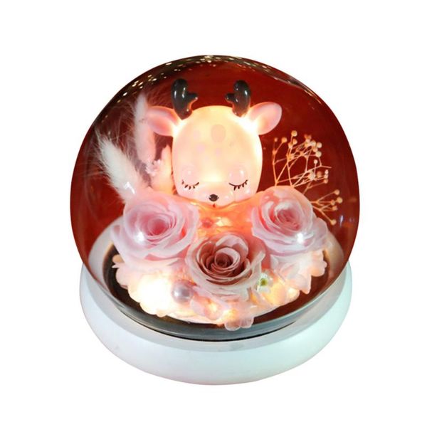 

pendant lamps 1pc eternal fresh flower glow glass shade light lamp deer shape design without battery for christmas gift )