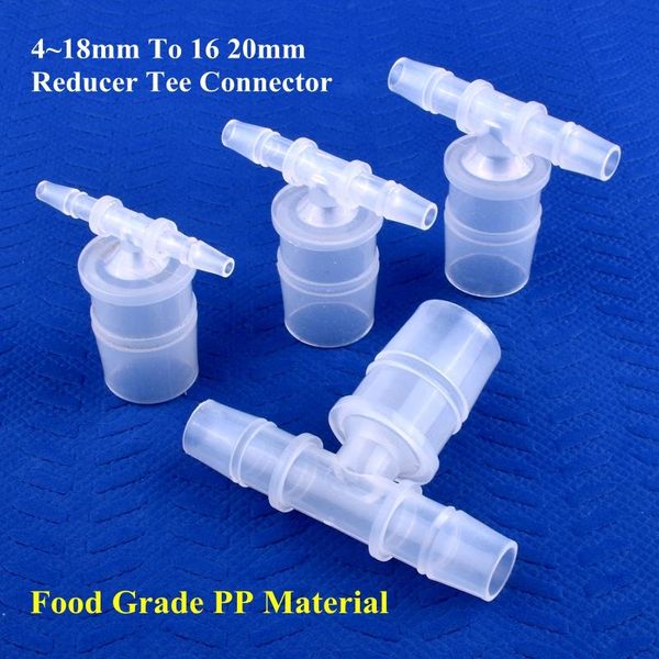 

watering equipments 5~200pcs grade pp 4~18mm to 16 20mm reducer tee connectors garden irrigation reducing aquarium tank pagoda hose joi