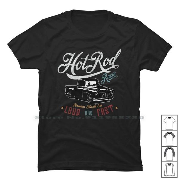 

men's t-shirts rod racer t shirt 100% cotton muscle car trend tage race loud fast ace ast, White;black