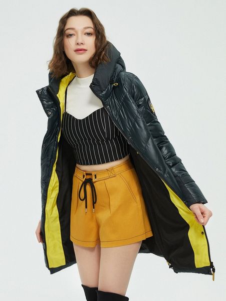 

letter graphic zip up hooded winter coat z7ht#, Black