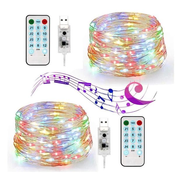

strings 8mode usb copper wire rgb fairy string light with remote control 5m/10m garland lamp for christmas wedding home party decoration