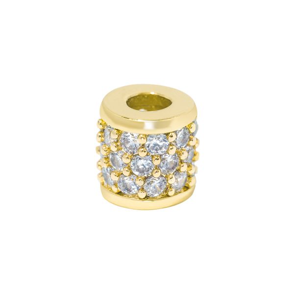 

america and europe popular big hole cz copper cylinder spacer charm beads for diy jewelry, Bronze;silver