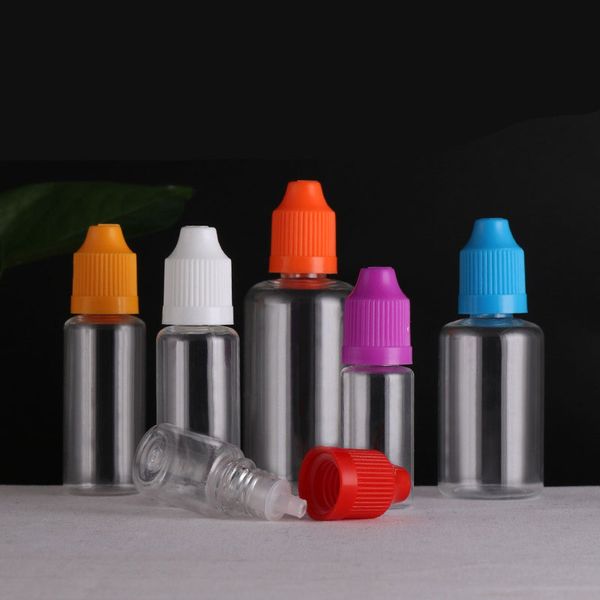 5ml 10ml 15ml 20ml 30ml 50ml Pet Açık Plastik Boş Bırakıcı Şişe Sıvı Göz Temiz Su Şişesi Uzun Uç Kapak Sıvılar için DIY Craft