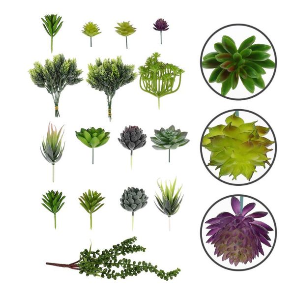 

decorative flowers & wreaths 16pcs fake plant craft decor succulent vivid simulation