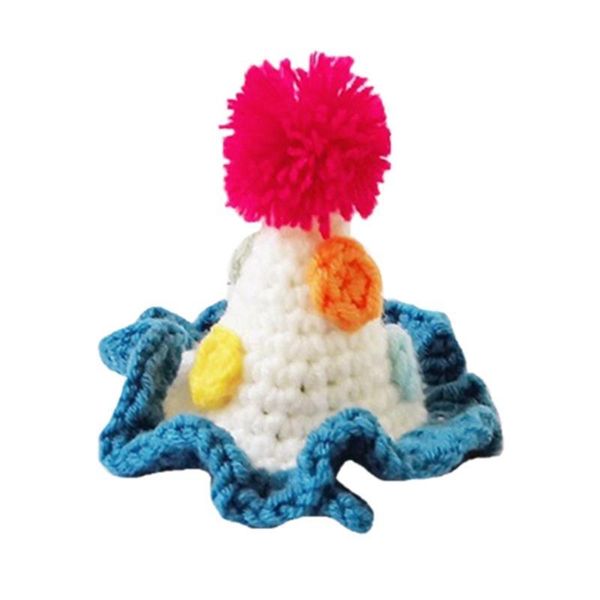 

cat costumes dorakitten 1pc cute pet hat pompom decor fashion knit dog birthday kitten cone supplies clothing accessories