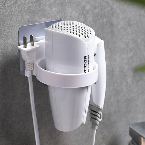 

bathroom storage & organization wall-mounted hair dryer holder abs shelf hairdryer rack organizer for dia 8.9cm