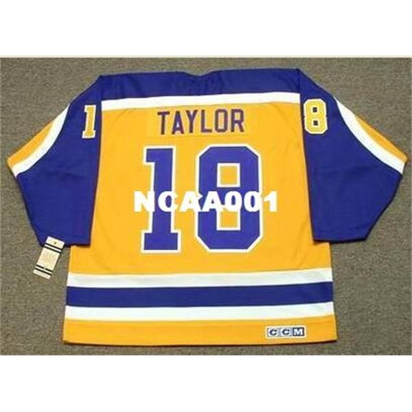 

001 #18 dave taylor los angeles kings 1980 .1984 ccm vintage home hockey jersey or custom any name or number retro jersey, Black