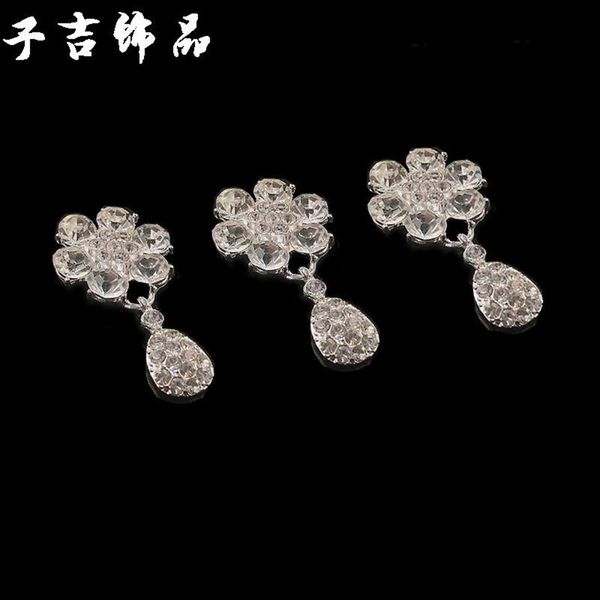 

six petal big diamond pendant diy mobile phone shell alloy bridal hand flower headdrs accsori