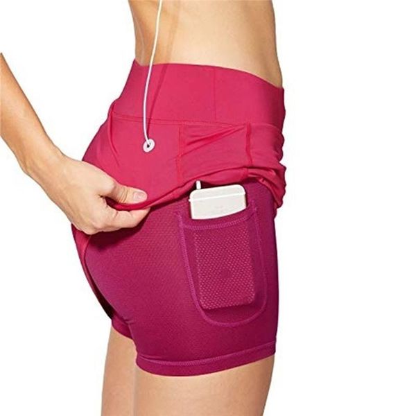 

shorts women high waist gym sports slim a-line skirt elastic breathable anti-glare for ladies, Black