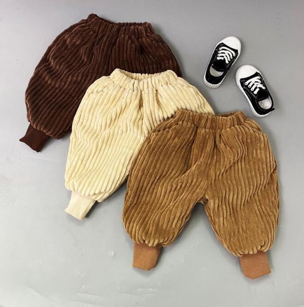 

trousers 2021 style girls boys corduroy thicken pants cotton winter fashion kids long 1-7t pw234, Blue