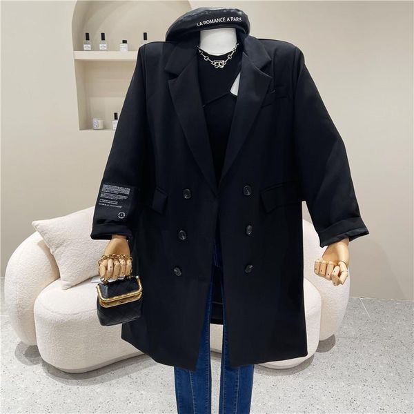 

women's suits & blazers spring 2021 niche design fashion suit collar long sleeve windbreaker coat british professional wear leisure, White;black