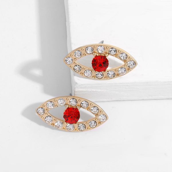 

exaggerated style inlaid diamond temperament fashion personality creative eyes women earrings, Silver