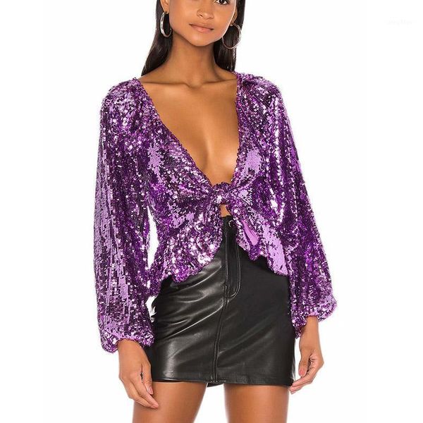 

fashion sequin shining shirt women night club bling zeta phi beta long sleeve shirts women's blouses &, White