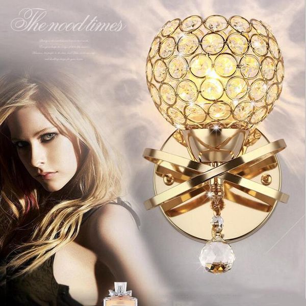 

wall lamp ac85-265v modern crystal bedside creative arts bedroom living room lamps arandela e27 lamparas de pared
