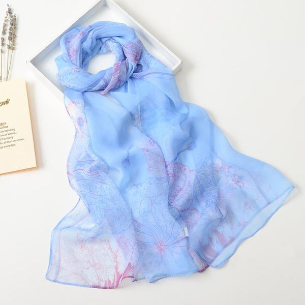 

other event & party supplies 2021 women scarves lotus printing chiffon scarf fashion long soft wrap ladies shawl silk for mujer hijab necker