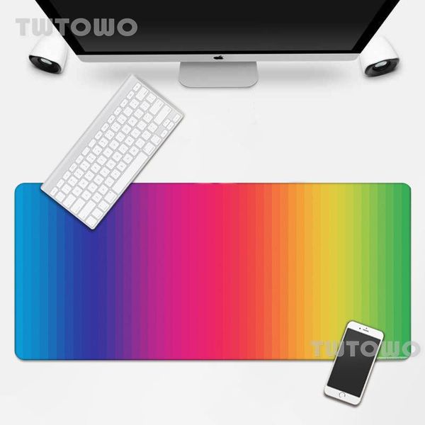 

mouse pads & wrist rests rainbow colors pad mat desk deskmousepad non-slip laphd custom office pc