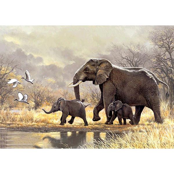 

diamond painting full square drill rhinestone picture diy elephant family 5d mosaic craft poster home wall decor gift