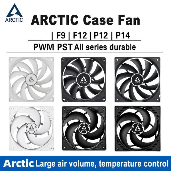 

fans & coolings arctic f9 f12 p12 p14 pwm pst black white pc cooler case fan dual ball intelligent temperature control cpu radiator