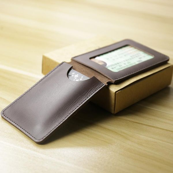 

2020 fashion genuine leather men wallet leisure women wallet leather purse for men card holders wallet c62261, Brown;gray
