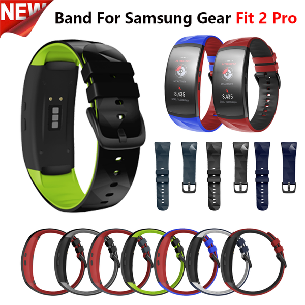 

watch bands replacement watchband for samsung gear fit2 pro band with metal buckle fashion silicone wristband sm-r360 strap, Black;brown