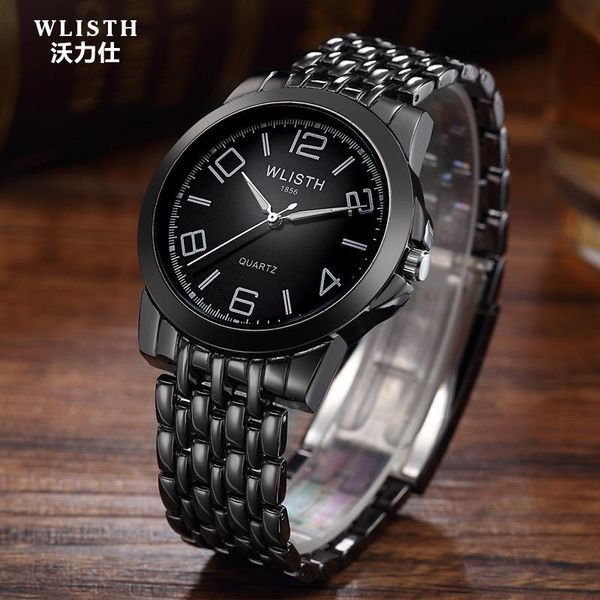 

wristwatches wlith brand watch, male quartz watch business casual steel belt, luminous waterproof factory wholesale, Slivery;brown