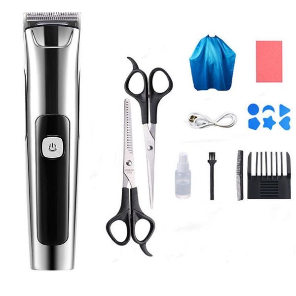 

electric hair trimmer men clipper usb rechargeable titanium cutting head hair cutter length adjusted comb beard trimmer