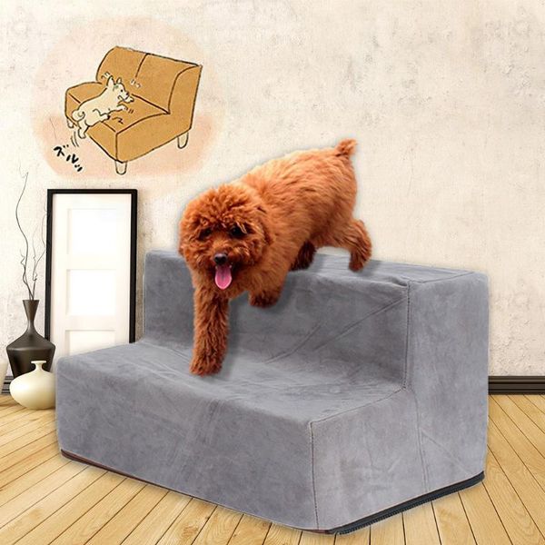 

kennels & pens dog bed mascotas pet stair microfiber cover non-slip bottom cat ramp 2 steps cama para cachorro pets house