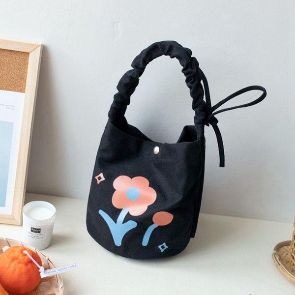 

storage bags home canvas handbag bucket package ins cute lunch bag shopping