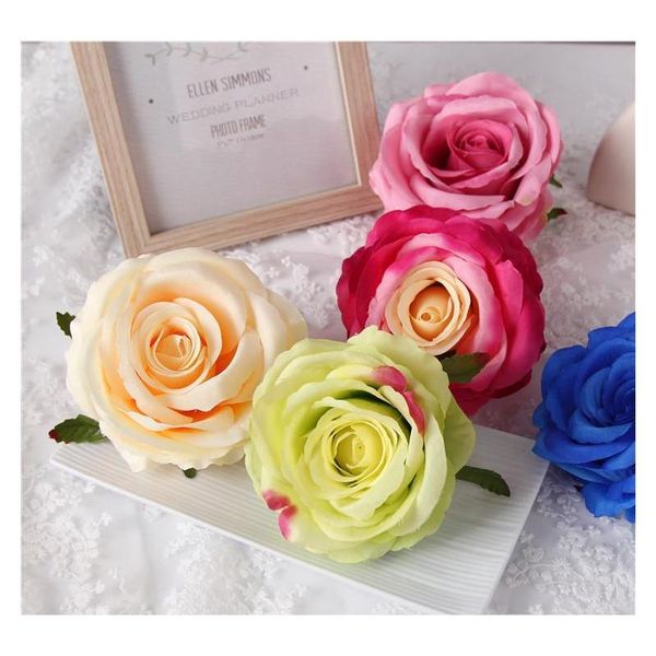 

20pcs 9cm artificial rose flower heads silk decorative flower party decoration wedding wall flower bouquet white jlletb xmhyard