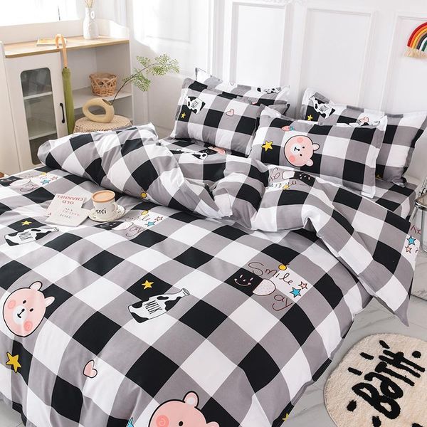 

bedding sets black white printed bed cover set kid duvet child sheets and pillowcases comforter