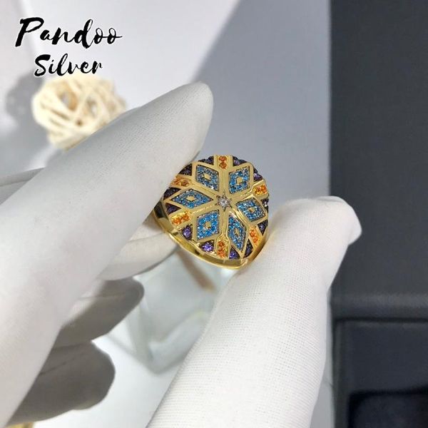 

cluster rings fashion charm sterling silver copy 1:1 copy,yellow multicolor ring jewelry gift for women with logo, Golden;silver