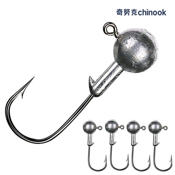 

chinook jig head 10pcs/lot 3.5g/5g/7g/10g/14g lead head hook jig bait fishing hooks for soft lure fishing tackle