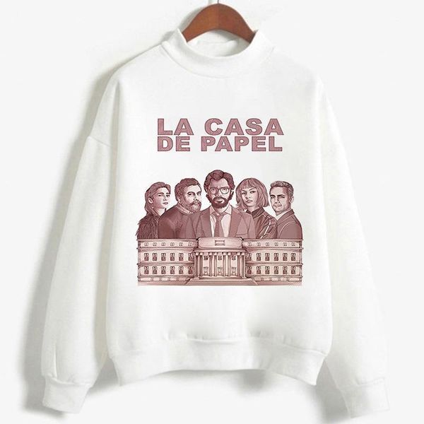 

money heist the house of paper la casa de papel women hoodies fall winter gothic print hoodie kawaii cute clothing sweatshirts, Black