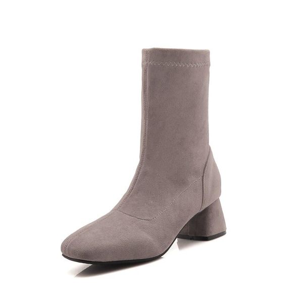 

boots big size simple elastic women shoes ankle for ladies woman winter, Black