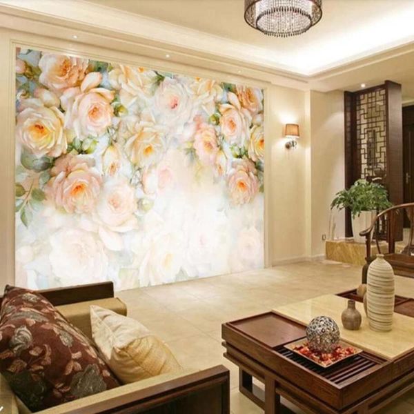 

wallpapers colorful rose flower murals wallpaper roll for living room bedroom tv sofa background home wall decor customize landscape mural