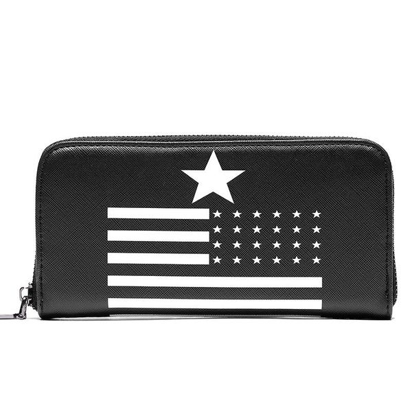 

wallets national flag wallet young man grabs zero with in hand, Red;black