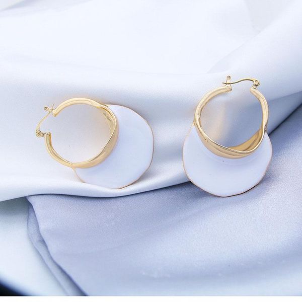 

stud korean statement earrings women white geometric dangle drop gold earing brincos 2021 trend fashion jewelry gifts irregular, Golden;silver