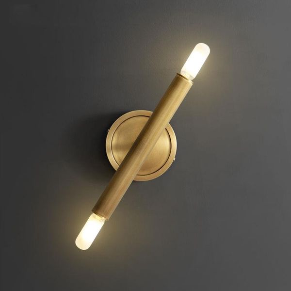 Wandleuchte Gold Messing Postmoderne Wandlampen Nordische Lampen für Schlafzimmer Nachttisch El Vintage Goldene Kupferlichter