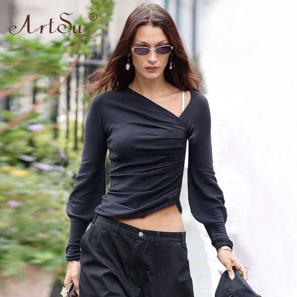 

women's t-shirt fashion street casual asymmetrical neckline design solid color for women go outing streetwear andyts19, White