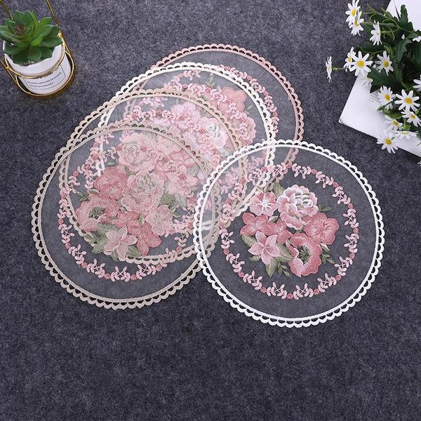 

mats & pads europe mesh lace embroidery placemat cup tea mug kitchen table place mat cloth doily dining christmas wedding pad decor