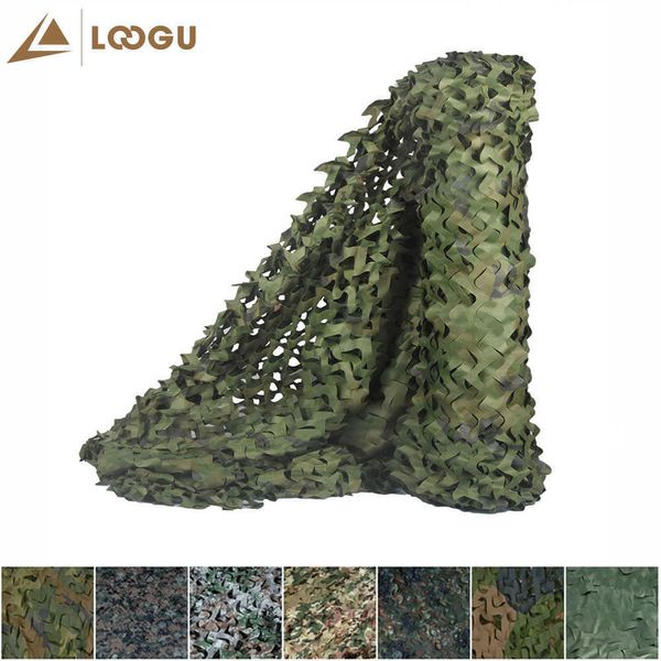 Loogu e 5m * 1.5m militar camuflagem cio tenda tenda camo redes sem vinculação de borda e malha para caça camping y0706