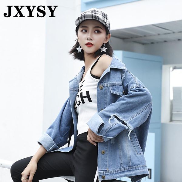 

women's jackets jxysy denim jacket women 2021 fashion loose casual basic blue jeans coats female outwear feminine chaqueta mujer coat, Black;brown