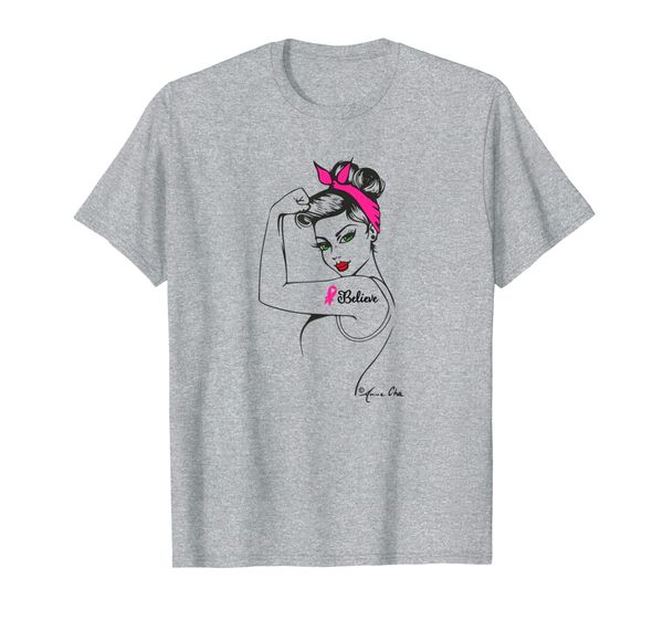 

breast cancer believe t-shirt girl power women's t shirt, White;black